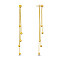 925 Sterling Silver Dangle Stud Earrings, with Ear Nuts, Box Chain and Ball Charms, Golden, 94mm
