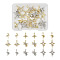 18Pcs 9 Style Brass Micro Pave Clear Cubic Zirconia Pendants, with ABS Plastic Imitation Pearl, Star, Platinum & Light Gold, 9~16x17~23mm, 2pcs/style