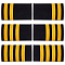 3 Pairs 3 Styles Rectangle Polyester Pilot Epaulettes, Sew on Felt Cloth Shoulder Badges, Gold, 90~92x49~50x2~2.5mm, 1 pair/style