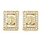 Brass Micro Pave Cubic Zirconia Pendants, Rectangle with Saint Benedict, with Jump Ring, Cadmium Free & Lead Free, Rack Plating, Long-Lasting Plated, Real 18K Gold Plated, 16x12.5x3mm, Hole: 1.2mm
