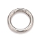 Non-Tarnish 304 Stainless Steel Spring Gate Rings, for Keychain, Stainless Steel Color, 6 Gauge, 28x4mm