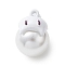 Halloween Spray Painted Alloy Pendants, with Plastic Pearls, Ghost Charm, White, 22x16x19mm, Hole: 2mm