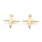 201 Stainless Steel Charms, HeartBeat201 Stainless Steel Charms, Laser Cut, HeartBeat, Real 18k Gold Plated, 12.5x14.5x0.5mm, Hole: 1.4mm