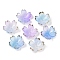 Acrylic Bead Caps, 5-Petal Flower, Lilac, 17.5x18x5mm, Hole: 1.2mm, 1162pcs/500g
