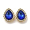 Acrylic Rhinetsone Cabochons, with ABS Plastic, Teardrop, Blue, 19x15x6mm