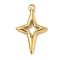 Ion Plating(IP) 304 Stainless Steel Pendants, Star Charm, Real 18K Gold Plated, 22.5x14x2mm, Hole: 1.5mm