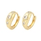 Rack Plating Brass Micro Pave Clear Cubic Zirconia Hoop Earrings, Long-Lasting Plated, Lead Free & Cadmium Free, Sun, Real 18K Gold Plated, 14x5x12.5mm