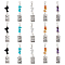 DICOSMETIC 5Sets Alloy Tarot Pendants Stone Chips Pendants with Lobster Claw Clasps Rectangle with Tarot Pattern Pendants Quartz Chip Pendants for DIY Bracelet Jewelry Making