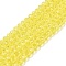 Glass Beads Strands, Faceted, Rondelle, Yellow, 2.9~3.3x2mm, Hole: 0.8mm, about 144~150pcs/strand, 35~37cm