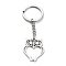 Non-Tarnish Animal 304 Stainless Steel Pendant Keychains, with Key Ring, Stainless Steel Color, Owl, 7.5cm