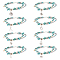 8Pcs 8 Style Synthetic Turquoise Starfish & Seed & Resin Beaded Double Layer Multi-strand Anklets Set, Tortoise & Shell & Whale Tail Shape Alloy Charms Ocean Anklets for Women, Turquoise, 9-5/8~10 inch(24.3~25.4cm), 1Pcs/style
