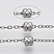 Tarnish Resistant 304 Stainless Steel Satellite Chains, Cable Chains, with Beads and Spool, Soldered, Stainless Steel Color, Link: 3x2x0.5mm, Beads: 5x5mm, about 32.8 Feet(10m)/roll