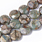 Natural Aqua Terra Jasper Beads Strands, Flat Round, 14x5~6mm, Hole: 1.2mm, about 30~32pcs/strand, 15.94 inch~16.92 inch(40.5~43cm)