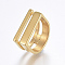 Hollow 304 Stainless Steel Finger Rings, Letter D, Golden, Size 8, 18mm
