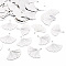 Brass Pendants, Ginkgo Leaf Charms, Cadmium Free & Nickel Free & Lead Free, Platinum, 19x22x0.3mm, Hole: 1mm