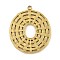 304 Stainless Steel Pendants, Oval Charm, Golden, 31x25.5x1.5mm, Hole: 2mm