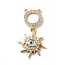 Rack Plating Brass Micro Pave Clear Cubic Zirconia Connector Charms, Enamel Evil Eye Sun, Lead Free & Cadmium Free, Real 18K Gold Plated, 32mm, Hole: 1.2mm, Sun: 17.5x16x2.5mm