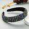 Bling Bling Glass Beaded Hairband, Wide Edge Headwear, Party Hair Accessories for Women Girls, Colorful, 30mm