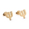Ion Plating(IP) 304 Stainless Steel Stud Earrings, with Ear Nuts, Manual Polishing, Greek Alphabet, Letter.Y, 8.5x8x1mm, Pin: 0.7mm