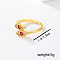 Brass Micro Pave Cubic Zirconia Finger Rings for Women, Horse Eye, Golden, Inner Diameter: 16mm~18mm