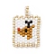 Christmas Theme Handmade MIYUKI Japanese Seed Loom Pattern Seed Beads, Christmas Theme Rectangle Pendants, Deer Pattern, 24x15x1.7mm, Hole: 3x2mm