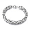 1Pc 201 Stainless Steel Byzantine Chain Bracelets, Stainless Steel Color, 8-7/8 inch(22.5cm)