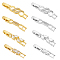 8Pcs 8 Styles Brass Pave Clear Cubic Zirconia Watch Band Clasps, Long-Lasting Plated, Mixed Color, 27~34x5.5~6x4mm, Hole: 3x3~3.7mm, 1pc/style