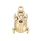 304 Stainless Steel Rhinestone Pendants, Beetle Charm, Real 14K Gold Plated, 17x10x3mm, Hole: 1.8mm