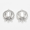 Tibetan Style Alloy Cabochon Connector Settings, Chandelier Components Links, Flat Round, Cadmium Free & Lead Free,, Antique Silver, Tray: 13x6mm, 31x25x6mm, Hole: 1.5mm, about 240pcs/1000g