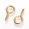 304 Stainless Steel Screw Eye Pin Peg Bails, For Half Drilled Beads, Golden, 17x8.5x1.5mm, Hole: 5.5mm