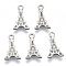 Non-Tarnish 201 Stainless Steel Charms, Laser Cut, Eiffel Tower, Stainless Steel Color, 12x7x0.7mm, Hole: 1.4mm