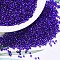 MIYUKI Delica Beads, Cylinder, Japanese Seed Beads, 11/0, (DB0610) Dyed Silver Lined Dark Violet, 1.3x1.6mm, Hole: 0.8mm, about 2000pcs/10g