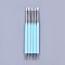 Silicone Double Head Nail Art Dotting Tools, Nail Brush Pens, Painting Drawing Line Brushes, with Brass Tube and Acrylic Finding, Sky Blue, 14.6~14.7x0.7mm, 5pcs/set
