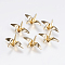 Brass Beads, Cadmium Free & Nickel Free & Lead Free, Paper Crane, Real 18K Gold Plated, 16x23x9mm, Hole: 1mm