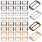 40Pcs 4 Colors Rectangle Alloy Slider Buckles, Adjustable Buckle Fasteners, For Cap, Mixed Color, 15.5x25x4mm, Hole: 5.5x17mm, 10pcs/color