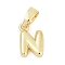 Brass Charms, Letter, Cadmium Free & Lead Free, Long-Lasting Plated, Rack Plating, Letter N, 10x7x2.5mm, Hole: 3x5mm