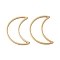 Ion Plating(IP) 304 Stainless Steel Linking Rings, for Jewelry Making, Moon, Golden, 25x17.5x0.8mm, Inner Diameter: 23x8.5mm