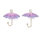 Acrylic Pendants, Umbrella, with Brass Finding , Medium Purple, 21.5x22mm, Hole: 2mm