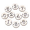 Unfinished Natural Poplar Wood Links Connectors, Laser Cut, Flat Round with Number, Mixed, 29.5x2.5mm, Hole: 2.5mm
