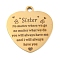 PVD Vacuum Plating 201 Stainless Steel Pendants, Family Theme Message Charms, Heart with Word Charms, Real 18K Gold Plated, 30.5x29x2mm, Hole: 3mm