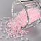 11/0 Grade A Round Glass Seed Beads, Transparent Inside Colours, AB Color Plated, Pink, 2.3x1.5mm, Hole: 1mm, about 48500pcs/pound