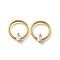 304 Stainless Steel Clear Cubic Zirconia Horse Eye Hoop Nose Rings, Golden, 14.5x12.5x3.5mm, Inner Diameter: 9.7mm