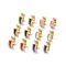 Enamel Hinged Hoop Earrings, Real 18K Gold Plated Brass Jewelry for Women, Cadmium Free & Nickel Free & Lead Free, Mixed Color, 10x11.5x5mm, Pin: 0.8mm