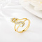 Brass Micro Pave Cubic Zirconia Finger Rings, Cadmium Free & Nickel Free & Lead Free, for Women, Letter S, US Size 3(14mm)