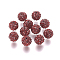 Polymer Clay Rhinestone Beads, Grade A, Round, Pave Disco Ball Beads, Siam, 10x9.5mm, Hole: 1.5~1.8mm