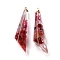 Inner Dried Flower Transparent Resin Pendants, with Brass Finding, FireBrick, 45x11.5x12.5mm, Hole: 1.8mm