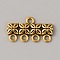 Tibetan Style Alloy Chandelier Component Links, Rectangle with Flower Connector, Antique Golden, 11x20x2.5mm, Hole: 1.6mm, about 335pcs/bag