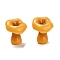 3D Opaque Resin Pendants, Mushroom, with Platinum Tone Iron Loops, Goldenrod, 24.5x24x22mm, Hole: 2mm