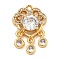Brass Micro Pave Clear Cubic Zirconia Pendants, Real 18K Gold Plated, Cloud, 22x15x5.5mm, Hole: 1.4mm