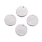 Tarnish Resistant 304 Stainless Steel Textured Pendants, Flat Round, Stainless Steel Color, 20x1mm, Hole: 1mm